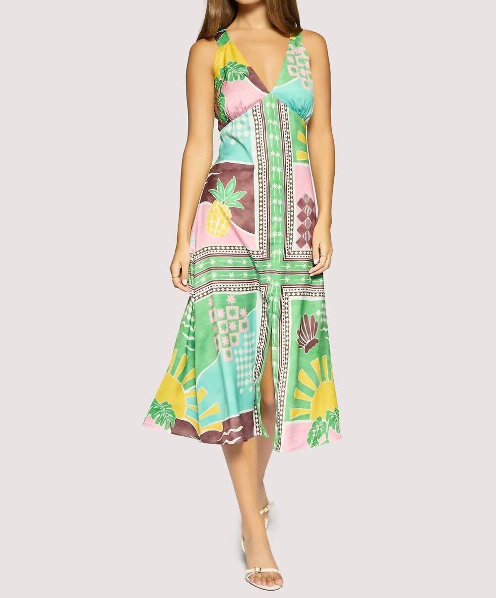 NEW LOST + WANDER isla spell midi dress in green